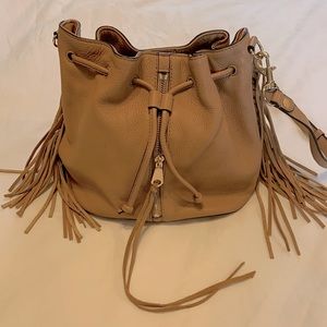 Rebecca Minkoff brown leather purse with tassels